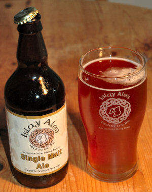 Picture of a bottle and pint of Islay Single Malt Ale