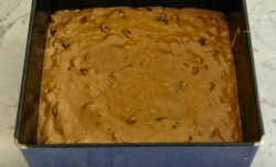 Picture of a cake ready for the oven