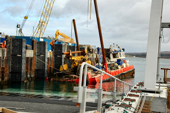 Picture of a partly submerged barge