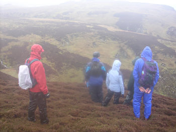 Picture of a group of walkers in the rain