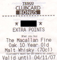 Scan of a part of a Tesco coupon, for illustrative purposes only