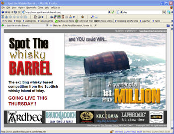Screenshot of the Spot the Whisky Barrel website
