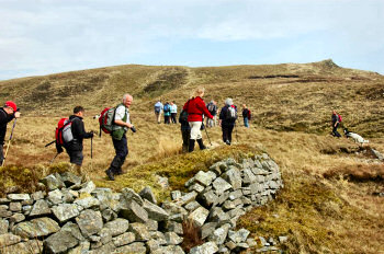 Picture of walkers on their way on Islay