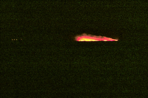 Picture of a peat bog on fire, more distant this time