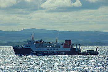Picture of the Hebridean Isles (one of the Islay ferries) against a bright sea