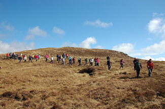 Picture of a group of walkers in the hills