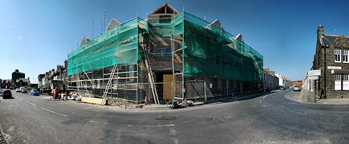 Picture of a panoramic view of an under construction hotel