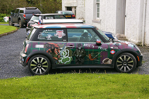 Picture of a richly decorated and painted Mini Cooper