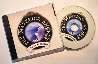 Picture of a CD case and a CD of the Maverick Angels