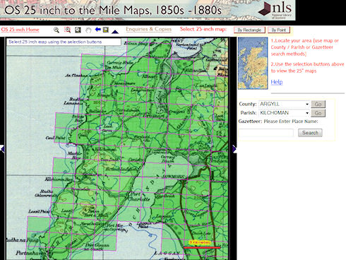 Screenshot of the NLS OS 25 inch to the Mile Maps tool
