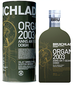 Promotional picture for the Bruichladdich Organic - tin and bottle