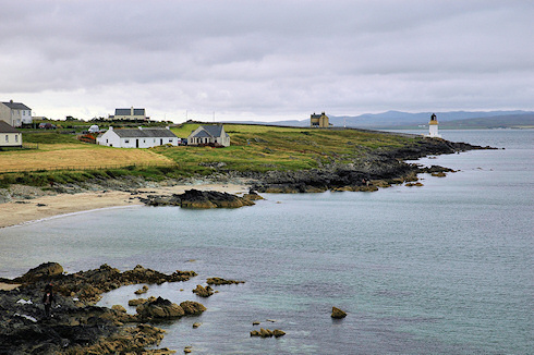 Picture of a view over the outskirts of a coastal village