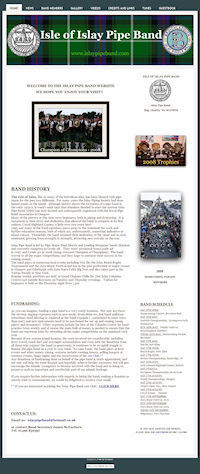 Screenshot of the Islay Pipe Band website