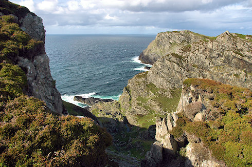 Picture of steep cliffs with various levels of erosion