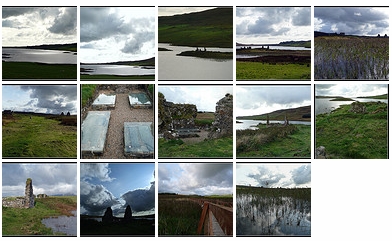 Screenshot of a preview of a Flickr picture set of Finlaggan on Islay