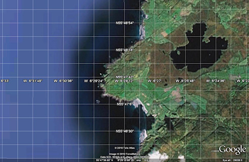 Google Earth screenshot of the west of Islay