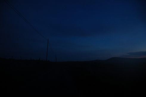 Picture of a night sky on Islay looking along a road