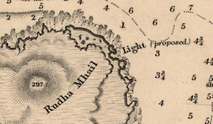 Screenshot of an old map indicating a proposed lighthouse