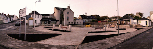 Picture of a panoramic view over Morrison Square in Bowmore