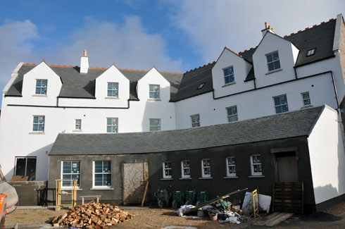 Picture of the back of the Islay Hotel in Port Ellen