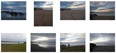 Screenshot of 8 thumbnails of Islay beach pictures