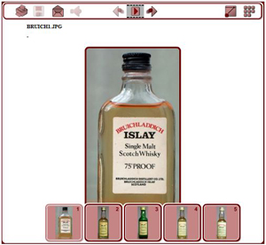Screenshot of a gallery of single malt whisky