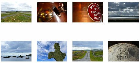 Screenshot of thumbnail pictures in a gallery of Islay pictures