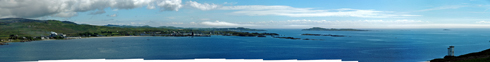 Tiny picture of a panoramic view over Port Ellen and Texa