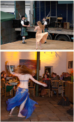 Screenshot of pictures of a belly dancer in two locations