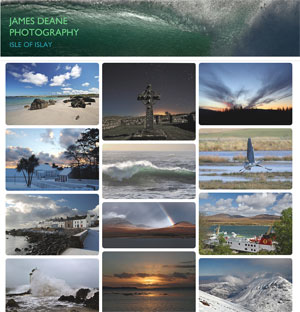 Screenshot of the James Deane Photography website homepage