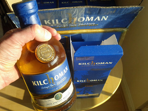 Picture of bottle no.266 of the Kilchoman 2006 vintage release Islay single malt whisky
