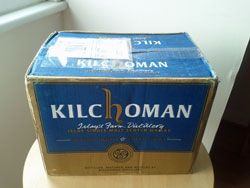 Picture of a cardboard box from Kilchoman distillery