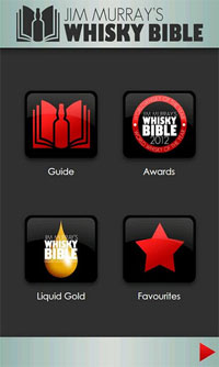 A screenshot of the Whisky Bible, I believe this is the main screen of the underlying app Screenshot of the whisky bible app