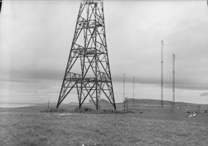 Old picture of a WWII chain link radar station at Saligo on Islay