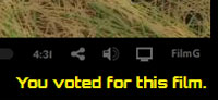 Screenshot of the vote button on the FilmG website after a vote was given