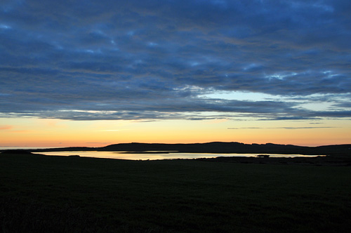 Picture of a freshwater loch in the gloaming