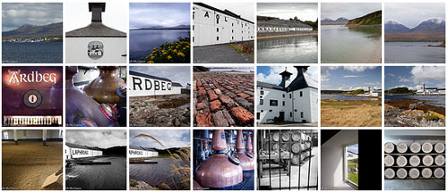 Screenshot of a thumbnail set of Islay pictures