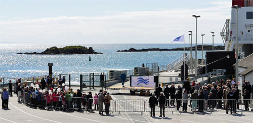 A wider view of the venue Picture of the Port Ellen pier opening celebrations