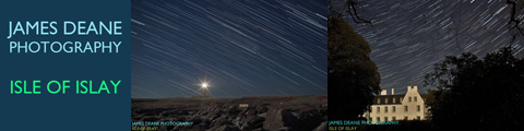 Banner with star trail pictures by James Deane