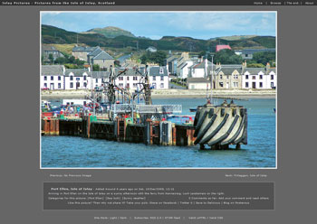 Screenshot of the first post on the Islay Pictures photoblog