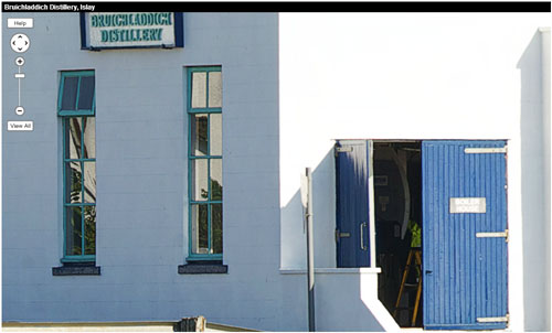 Screenshot of a zoomed in panorama of Bruichladdich distillery