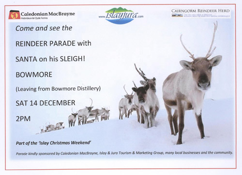 Poster announcing the Reindeer on Islay