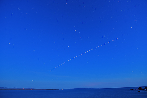 Picture of the ISS passing over a sea loch